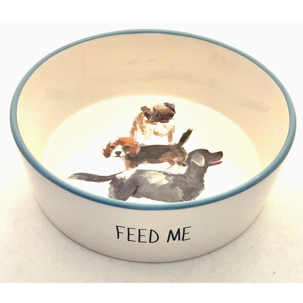 Dog Bowl-TAG-Ceramic-Large-Various Dog Breeds-